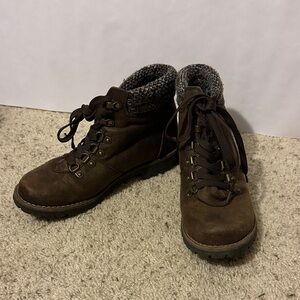 Brown Lace-Up Ankle Boots